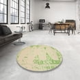 thumbnail image 3 of Ahgly Company Indoor Round Contemporary Brown Gold Abstract Area Rugs, 8' Round, 3 of 6