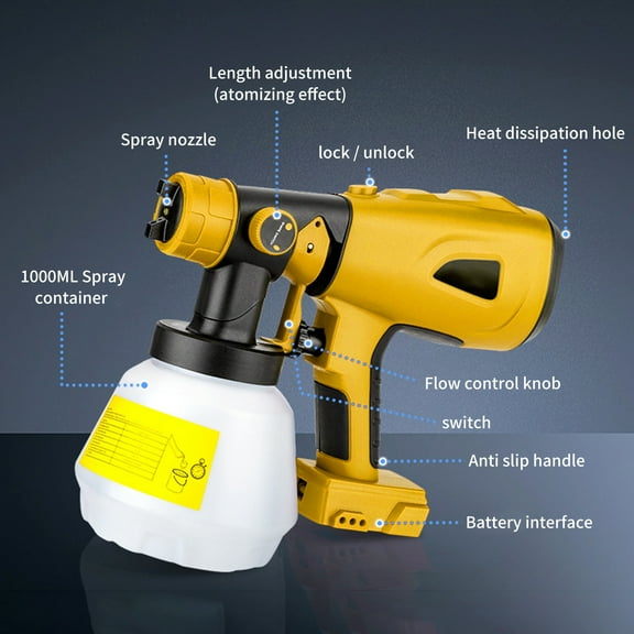 Paint sprayer,Paint Sprayer Container Interior And With 1000ml Container 1000ml Container Interior 20v Max Battery Sprayer With 1000ml Sprayer Ryobi Handheld Paint Ryobi 20v Max