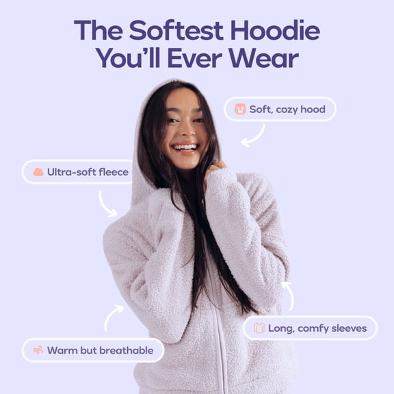 Mellow Lilac MellowSoft Zip-Up Hoodie Medium