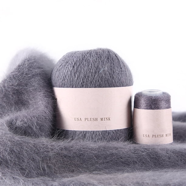 Set de bola de hilo 2 Strand Winter bufanda de invierno suave tejido de hilo de crochet Kit Beanie Weaving Supplies Accesorio Cyan Grey 50G 20G Speravity HA010946-04