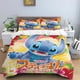 thumbnail image 2 of Disney Cartoon Cute Stitch Print Three Piece Bedding Set Cover Set With Pillowcase Children or Adults King Queen Full Twin Size, 2 of 5