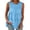 Blue, variant on Womens Peplum Tank Tops Casual Pleated Round Neck Loose Fit Flowy Blouse Beach Vacation Sleeveless Shirts for Women