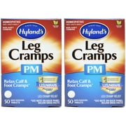 2 Pk Hyland's Leg Cramps PM w-Quinine Homeopathic Nighttime Relief 50 Tablets Ea