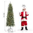 thumbnail image 6 of 7.5Ft Green Artificial PVC Christmas Tree, Lit Premium Hinged Slim Pencil Artificial Tree 1228 Branch Tip w/ 400 LED Warm White Lights, for Home Store Office Party Decoration, 6 of 12