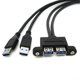 thumbnail image 5 of 1Pc Dual USB 30 A Male to USB 30 Female Extension Cable With Screw Panel Mount Holes 30cm Length Cable Cord, 5 of 5