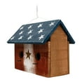 thumbnail image 5 of Bunker Hill Birdhouse - 2 Hole - With Stars Wooden Roof - Americana Stars, 5 of 9