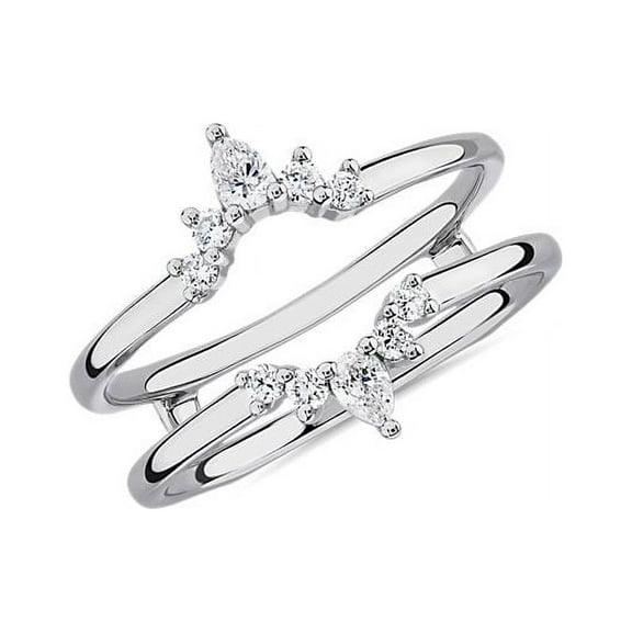 0.20 Carat Wonderful VS1 Round Shaped Real Diamond Eternity Band for Women Solid 14K White Gold Size 7