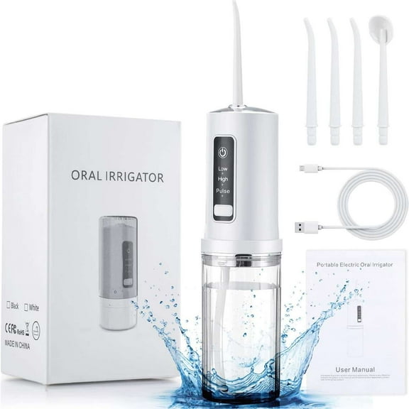 Deago Water Dental Flosser Cordless for Teeth Cleaning - 3 Modes Oral Irrigator 230ML Braces Flossers Cleaner, Rechargeable Portable IPX7 Waterproof Powerful Battery for Travel Home
