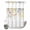 FlowerXM6491, variant on No Hook Shower Curtain with Built-in Rings - Teal Beige Wave Striped Washable Waterproof Fabric Bathroom Curtains for Hotel,Rentals, 72X 96 Inch Extra Long , Watercolor Lines