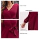 thumbnail image 5 of Vestido con escote en V y cinturón, vestido de mujer, vestido de manga farol para mujer, vestido de manga larga cruzado con escote en V, estética elegante, 5 of 6