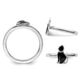 thumbnail image 4 of Bague de Chat en Argent Sterling Émaillée Noire, 4 of 4