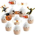 thumbnail image 2 of Senior Night Basketball Decorations, 36Pcs Basketball Graduation Cupcake Toppers, Basketball Player Sports Team 2024 Graduation Party Supplies for High School College, 2 of 7