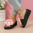 thumbnail image 2 of Xfvqtps New Ladys Slippers Flower Platform Wedge Open Toe Arch Support Comfortable Non-Slip Fashionable Vacation Beach Summer EVA Slippers Pink, 2 of 7