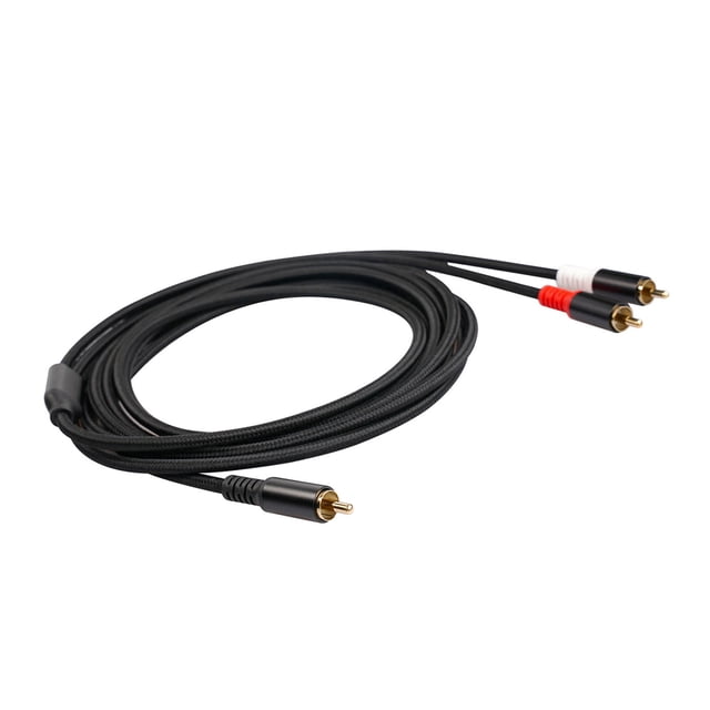 Dual Audio Cable Aluminum Alloy Y Adapter Connector Extension Cor for Mixer, Amplifier, Sound Card, Active Speaker