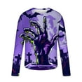 thumbnail image 4 of qelini Comfort Colors Tshirt Men Graphic Long Sleeve Plus Size Round Neck Halloween Costumes Pullover Tops Fall amd Winter Ghost Print Witch Shadow Skeleton Party Multicolor S, 4 of 5