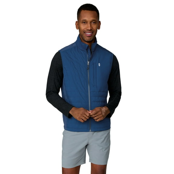 Free Country Men's High Stretch Full Zip Vest Denim L