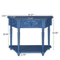 thumbnail image 4 of Lunale 39.37" Elegant Carved End Console Table with 1 Drawer, Storage Sideboard Table for Living Room, Kitchen, Navy Blue, 4 of 6