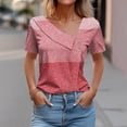 thumbnail image 2 of Tops de Algodón para Mujeres Cuello en V Casual de Manga Corta, Imitación Algodón Primavera Y Blusa de Verano, 2 of 5