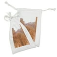thumbnail image 2 of Country Fabric Pouch Set of 2, Red Hoodoo Rocks in Bryce Canyon National Park from Utah National Art, Drawstring Bag for Toiletries Masks and Favors, 9" x 6", Pale Cinnamon and White, by Ambesonne, 2 of 2