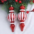 thumbnail image 7 of Shoreew 2 Pcs 7 Inch Finial Drop Christmas Tree Ornaments Red White Gourd Shape Hanging Ornaments Shatterproof Plastic Finial Pendant for Holiday Party Decor, 7 of 7
