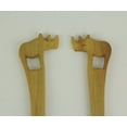 thumbnail image 3 of Zeckos Hand Carved Wood Decorative Rhinoceros Handle Salad Server Set - Brown, 3 of 3