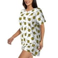 thumbnail image 2 of Lsque Cute Little Bee Women's Short-Sleeved Pajama Set - 2 Piece Soft and Lightweight Sleepwear Set-Medium, 2 of 9