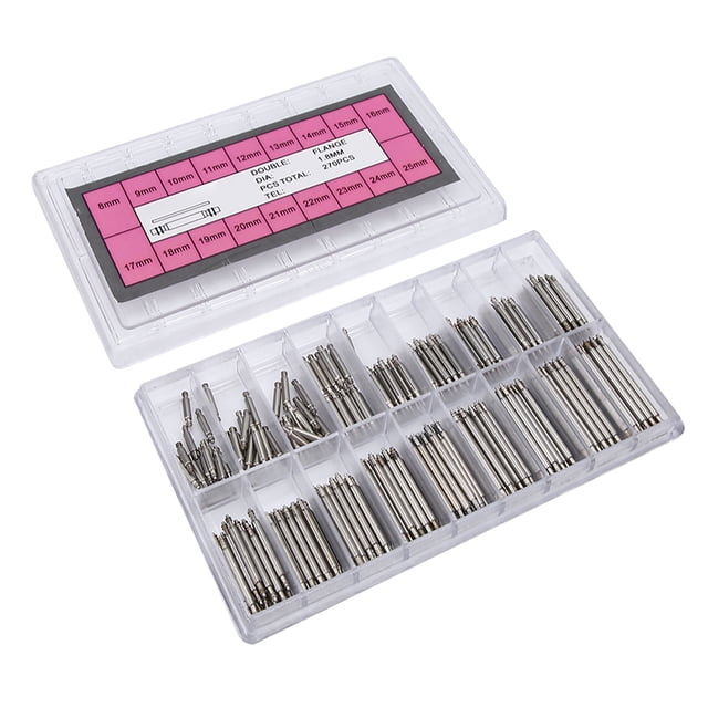 270 piezas/caja de 1,8 mm, barras de resorte para correa de reloj profesional, pasadores de enlace, accesorio de reparación