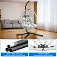 thumbnail image 4 of Uforic Egg Chair Swing Hanging Outdoor Wicker Hammock Chairs Indoor with Steel Stand UV Resistant Cushion 330lbs for Patio, Bedroom, Garden and Balcony - Gray, 4 of 6