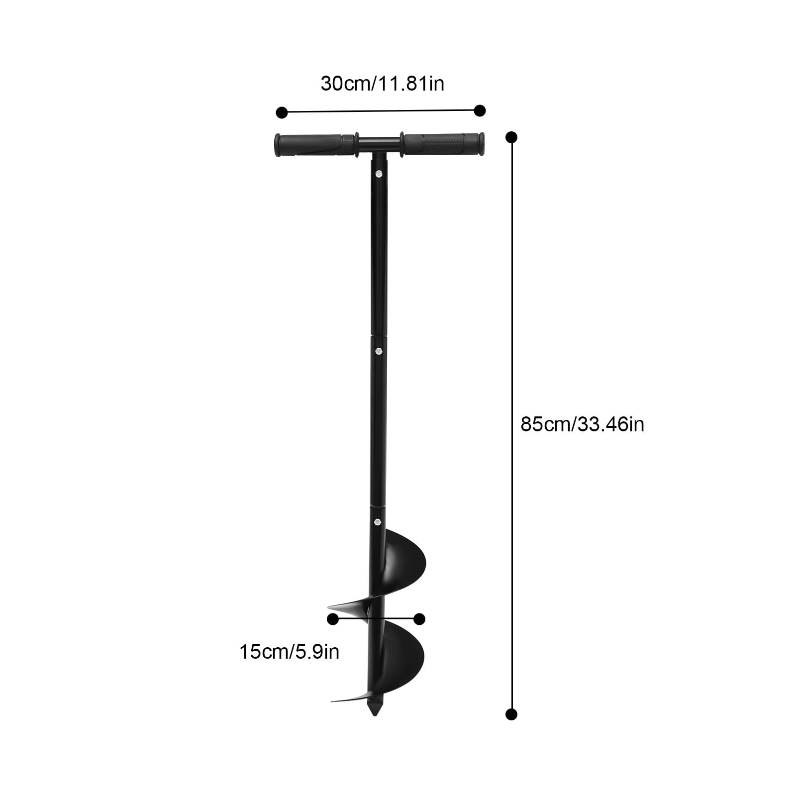 Manual Garden Hole Digging Drill Bit 6"x 33.46" Hand Drill Auger Post Hole Digger Spiral Drill Planter for Planting Bulb Flower Tree Seedlings Bedding Plants Umbrella Fence Holes 6"x 33.46"