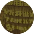 thumbnail image 1 of Ahgly Company Machine Washable Indoor Round Transitional Dark Yellow Green Area Rugs, 5' Round, 1 of 7