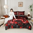 thumbnail image 4 of Castle Fairy Teens Red Honeycomb Gamepads Twin Comforter Sets,Video Game Bedding Set, 4 of 8