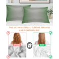 thumbnail image 3 of Green Grey Ombre Pillow Cases Standard Size Set of 2, Smooth Satin Pillowcase for Hair and Skin, Modern Gradient Abstract Art Decorative Cooling Bed Pillow Covers with Zipper, 20x26 Inches, 3 of 5