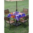 thumbnail image 4 of Outdoor Tablecloth with Umbrella Hole for Patio/Picnic/Party/Camping, Blue Red USA Flag Waterproof Table Cloth Square Cover Washable, Abstract Moden Oil Painting 4th of July (60"x 60"), 4 of 9