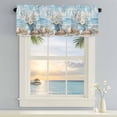 thumbnail image 4 of Valances for Windows Ocean Starfish Shell Flower Vase Rod Pocket Short Curtain for Bathroom Living Room Bedroom Floral Sea Wave Beach Scene 1 Panel 54x18in, 4 of 9
