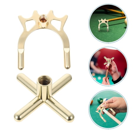 REOFLYUP 2-Pack Metal Pool Bridge Stick with Golden Finish Billiards and Professional Players