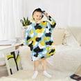 thumbnail image 6 of Dailycode Wearable Blanket Hoodie Oversized Sherpa Flannel Blankets with Pocket for 3-14 Year Old Blue Yellow White Cow Spots, 6 of 7