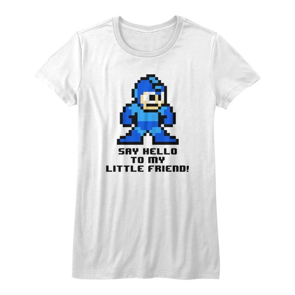 Mega Man Say Hello To My Little Friend White Junior Women's T-Shirt