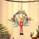 thumbnail image 5 of Corona de Flores Navideñas para Colgar En La Puerta o En La Pared, de Ratán, con Escenas Atmosféricas, Estróbilos Hechos a Mano, Lazo de Imitación, Corona de Frutos Rojos., 5 of 6