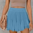 thumbnail image 2 of ZQUUVOU Women's Skort Summer Solid Color Lace Pleated Skirt Pants(Light Blue,XL), 2 of 8