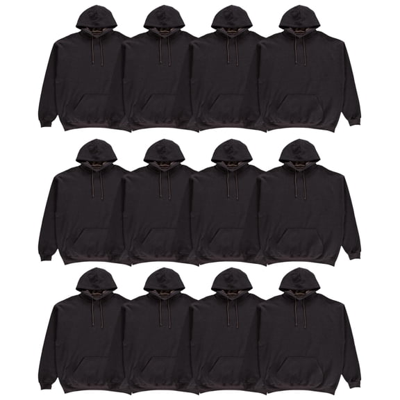 SOCKS'NBULK 12 Pack Wholesale Hoodie Sweatshirts, Men Womens Unisex Hoodies Cotton Blend, MIXED ASSORTED SIZES Bulk Adults Sweatshirt, Homeless Donation
