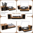 thumbnail image 4 of LP&No.1 Record Player, Bluetooth Vinyl Turntable with Stereo Bookshelf Speakers, 3-Speed Belt-Drive Turntable for Vinyl Albums with Auto Off and Wireless (Yellow Wood), 4 of 9