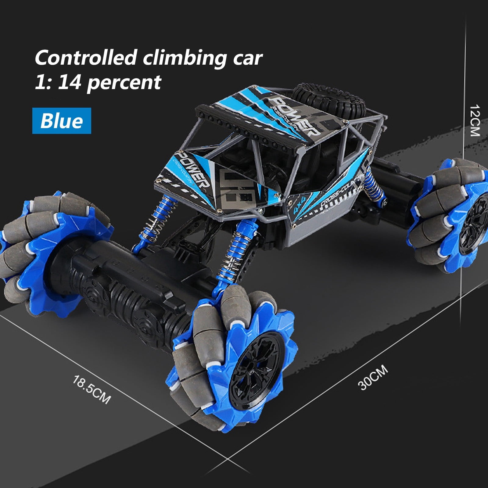 SIYTUAU Remote Control 4Wd Directional Dance Stunt Pvc Climbing Car 360° Rotation Rc Toy With Led Lights Blue Pvc 7.28 X 5.12 X 12.2 Inches