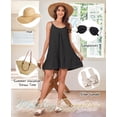 thumbnail image 3 of 100% Linen Ruffle Dress Sleeveless Spaghetti Strap Backless Summer Casual Beach Cami Dress, 3 of 8