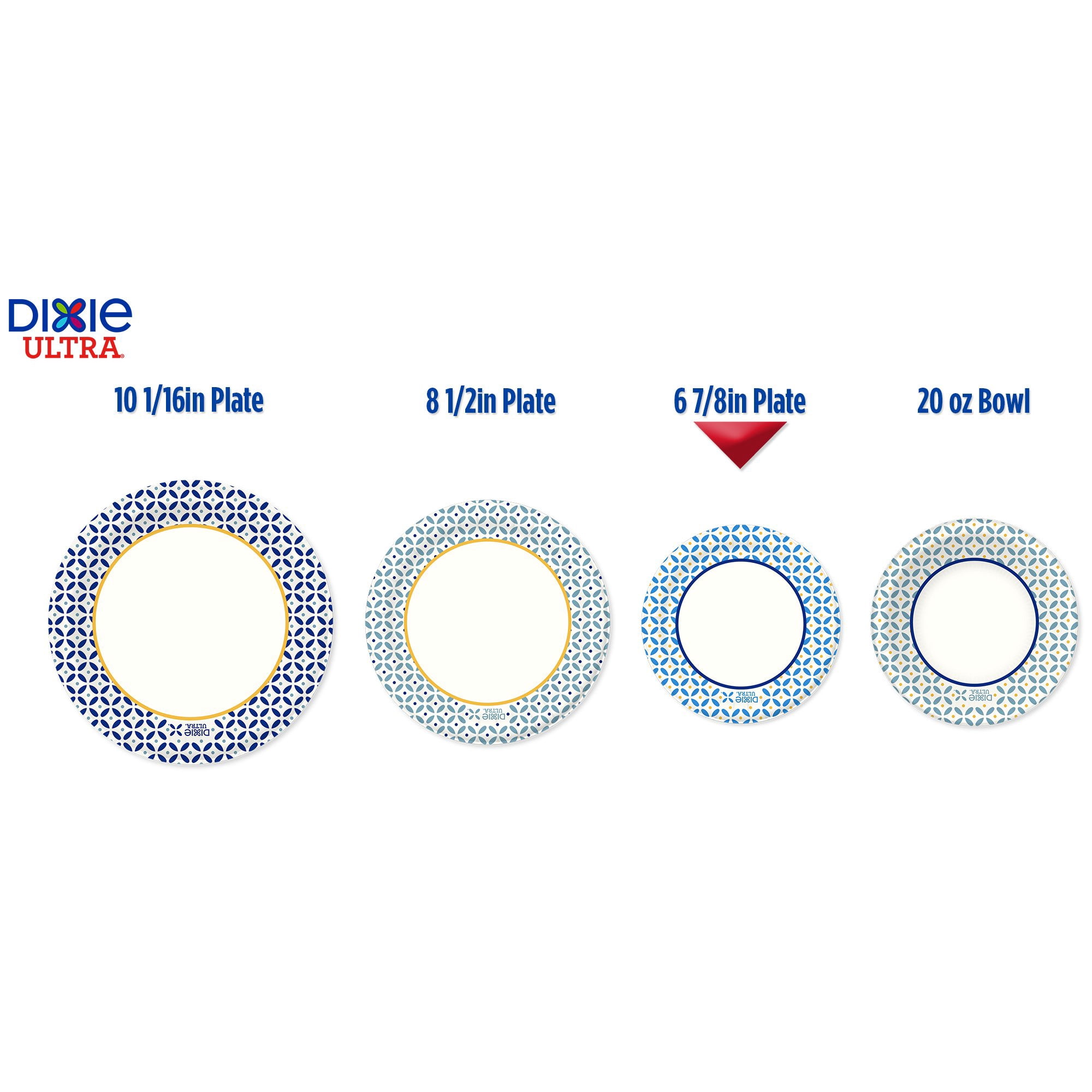 Dixie Ultra Paper Plates, MMF7&nbsp;6 7/8 Inch Plates, 176 Count (4 Packs of 44 Plates)