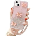 thumbnail image 5 of Designed for iPhone Case,Luxury Glitter Sparkle Sparkly Bling 3D Butterfly with Pearl Hand Bracelet Shockproof Protective Cover Phone Case (iPhone 12 Pro Max,White), 5 of 5