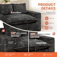 thumbnail image 5 of Centilab Convertible Sofa Bed, Loveseat Sleeper Sofa, 3 in 1 Folding Couch Bed with 2 Pillows, Pull Out Floor Couch for Living Room Bedroom Lounge, Black, 5 of 9