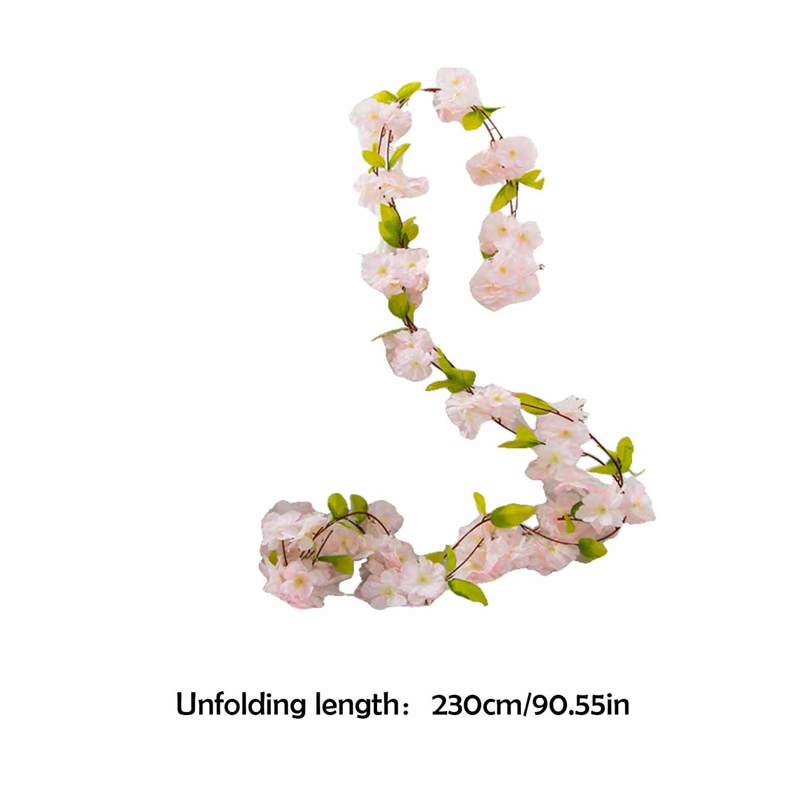 Clearance! Titcea 91" Artificial Cherries Blossoms Flower Vines, Hanging Silk Flower Garland Faux Flowers for Outdoors Spring Wedding Garden Party Home Arch Decor