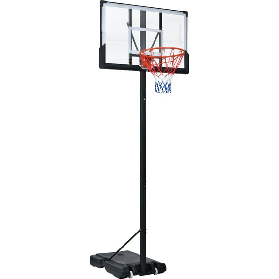 Portable Basketball Hoop 4.76-10ft Height Adjustable with LED Basketball Hoop Lights, for Youth Adults