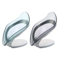 thumbnail image 2 of Creative Leaf Shaped Soap Dish Holder with Suction Cup Lightweight Drainage Storage Rack for Bathroom and Kitchen Countertops 2PCS Grey and Blue, 2 of 5