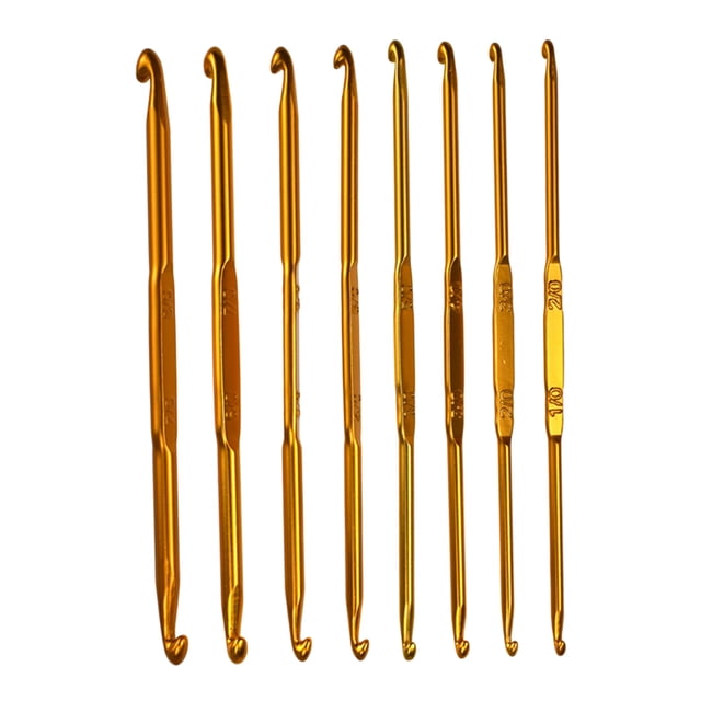 8x Ganchos de de Tejer Doble de Aluminio Tejido de Tejer Sunnimix Aguja de ganchillo de aluminio
